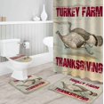 thumbnail image 3 of FMSHPON Thanksgiving 4 Piece Bathroom Set Shower Curtain Bath Rug Contour Mat and Toilet Lid Cover, 3 of 8