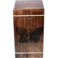 thumbnail image 2 of Handcrafted Wooden Urns for Human Ashes Adult Large - Rosewood Cremation Urn for Ashes - Burial Urn for Columbarium - Funeral Urn Box (Floral Butterfly, 250 LB - Hardwood), 2 of 3