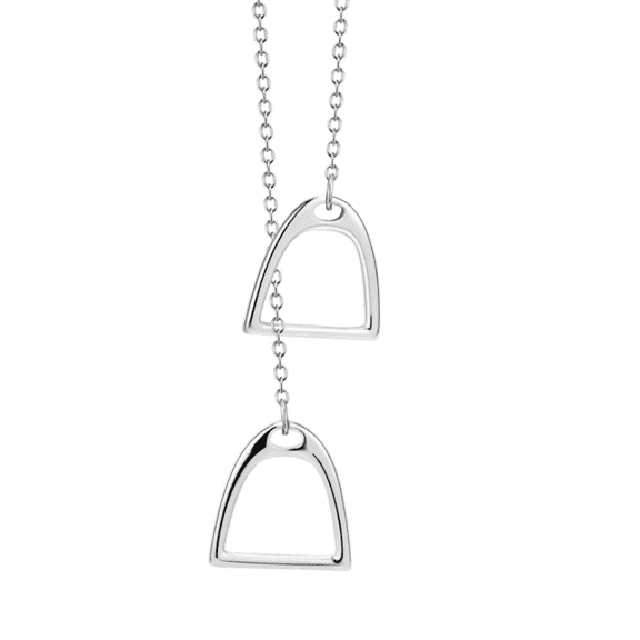 Sterling Silver Geometric Lariat Necklace