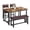 Brown, variant on TROPOW Farmhouse Style Dining Table Set for 4, Includes Space-Saving Wooden Table, Upholstered Bench, and Two Comfortable Chairs, Perfect for Kitchen, Dining Room, or Apartment Living