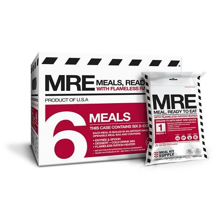 Meal Kit Supply 6-Pack of 2-Course MREs with Heaters