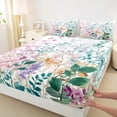 thumbnail image 3 of Castle Fairy Colorful Tree Leaves Twin Sheet Sets 3pcs for Female Men Women,Botanical Plants Twin Fitted Sheet Microfiber,Spring Garden Breathable Flat Sheet,Luxury Bedroom Decor, 3 of 7