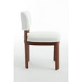 thumbnail image 4 of Hassch Farmhouse Wooden Dining Chairs Set of 2, Modern Armless Side Chairs with Fabric Upholstered Backrest & Padded Seat, Solid Wood Legs for Dining Room, Kitchen, Living Room (Beige+Walnut), 4 of 7