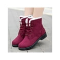 thumbnail image 5 of Fangasis Women Boots Ankle Platform Cotton Warm Plush Snow Boots Winter Lace Up Flat Booties Cute Plus Size Comfortable Shoes Warm Thicken Boots for Ladies, 5 of 8