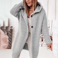 thumbnail image 2 of GPOECD Women Hooded Sweater Temperament Commuting Loose Large Size Hooded Cardigan Sweater Grey,L, 2 of 5