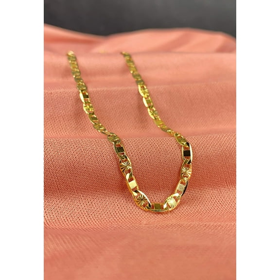 14K Gold Filled Valentino Link Chain Necklace 18" for Womens