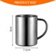 thumbnail image 2 of Tazas de café para acampar, taza irrompible de acero inoxidable de doble pared con asa, juego de 2, 2 of 7
