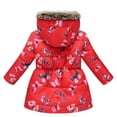 thumbnail image 3 of Girls Winter Coats Kids Puffer Coat with Pocket Zip up Hooded Coat Solid Long Sleeve Windproof Packable Hooded Puffer Coat for Teen Girls 5-6 Years, 3 of 3