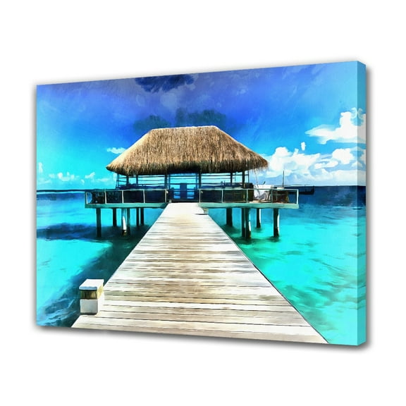 Beautiful Beaches And Marinas In The Maldives Canvas Poster Bedroom Decor Sports Landscape Office Room Decor Gift,Frame-style,12x18inch(30x45cm)