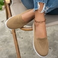thumbnail image 2 of Loafers for Women Slip on Solid Mesh Walking Shoes Comfy Soft Sole Lightweight Driving Nursing Shoes Casual Breathable Flat Shoes Khaki Size 7, 2 of 7