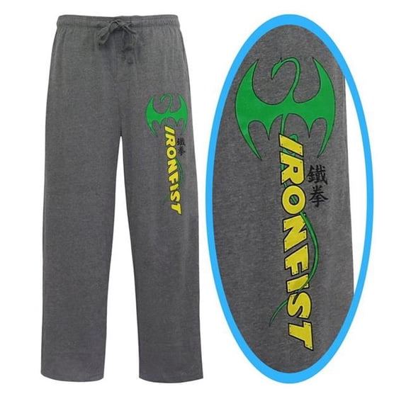 Iron Fist pjiflogoimmdrag-x-XLarge -40-42 Iron Fist Men Logo Immortal Dragon Pajama Pants - Extra Large 40-42
