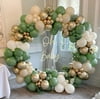 MMTX Sage Green Theme Balloon Party Supplies, Olive Green Apricot White Gold Balloons Arch Garland for Baby Shower, Wedding, Birthday Safari Jungle Party