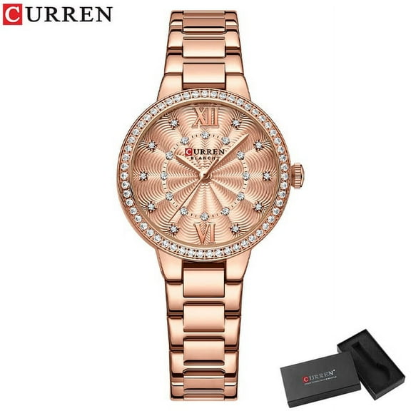 CURREN Watch Women Fashion Simple Women's Bracelet Watches Ceramic Band Quartz Wristwatch Waterproof Clock Relogio Feminino