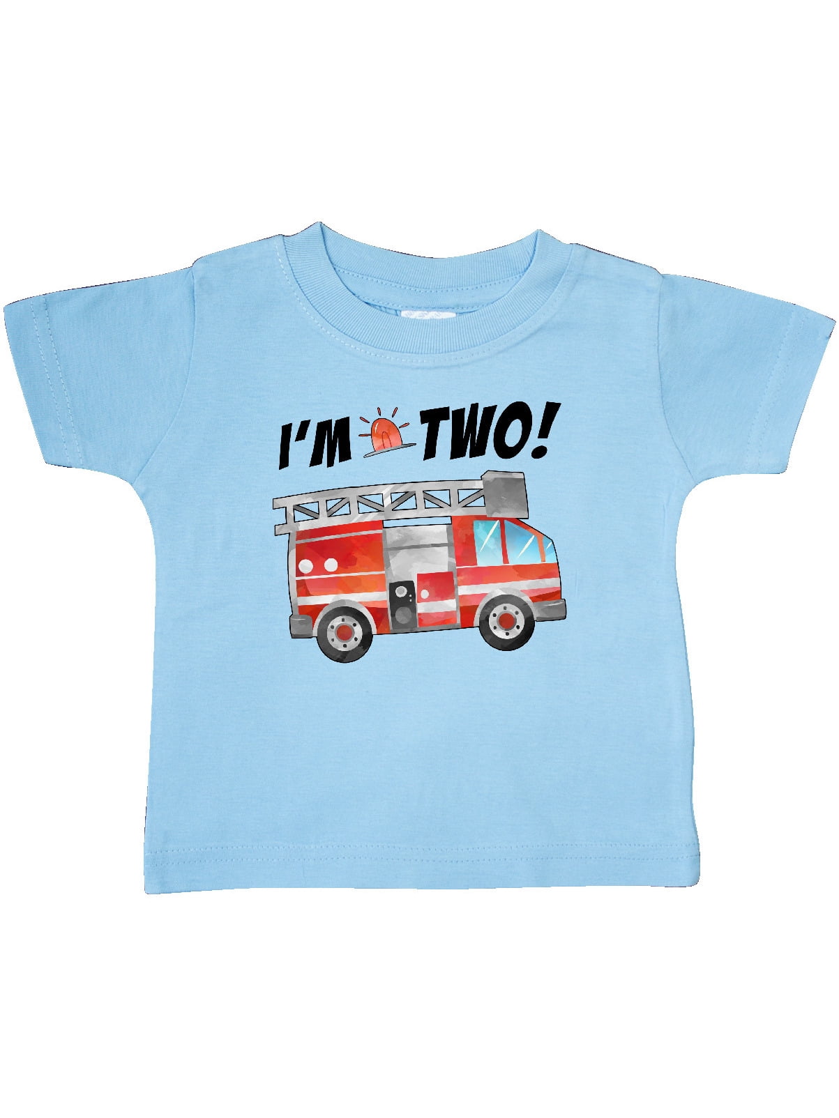 Inktastic I'm 2 Fire Truck 2nd Birthday Infant TShirt Unisex Light