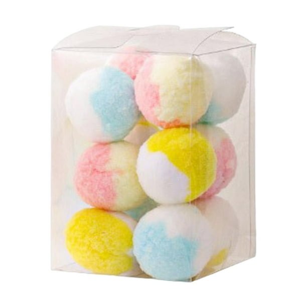 12 Uds. de bolas de juguete para gatos, bolas de pompón, bolas chirriantes, juguetes interactivos para gatos de interior