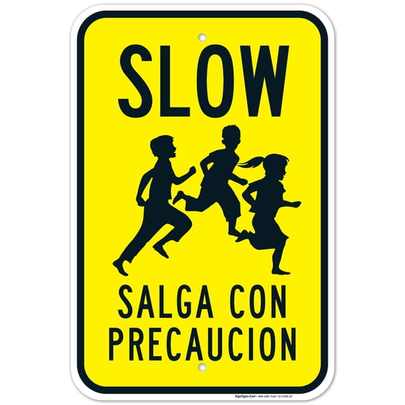 Slow Spanish Sign, Traffic Sign, 12x18 Aluminum