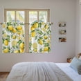 thumbnail image 3 of Lemon Kitchen Curtain for Berdoom Living Room Cafe 54 Inch Length, Yellow Fruits Summer Watercolor Botanical Leaf Plant Tiers Curtains Light Filtering Drapes Window Treatment 2 Panels 52"Wx54"L, 3 of 8