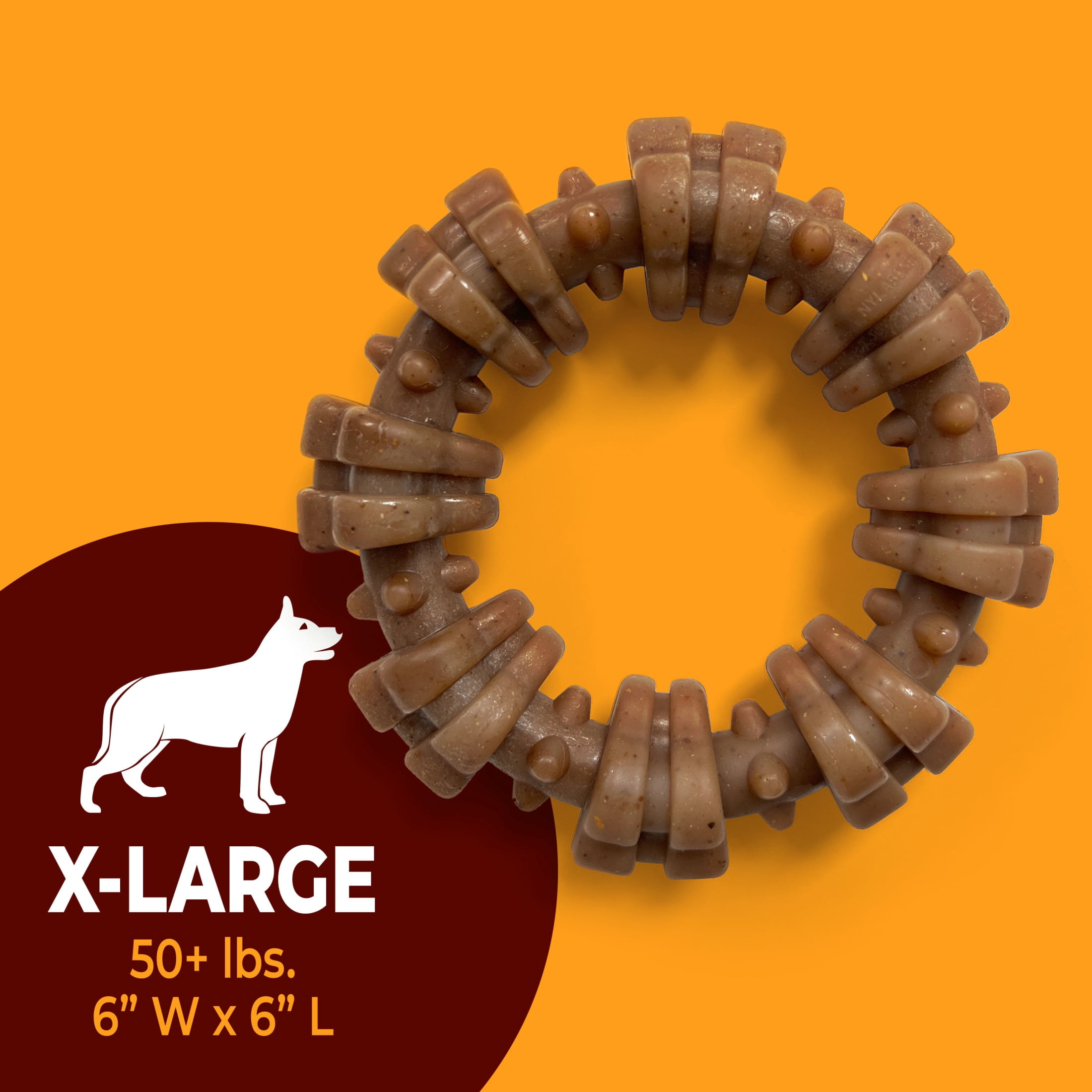 Nylabone Strong Chew Textured Ring Dog Toy, Dog Chew Toy, Made with Real Beef & Chicken Flavor, X-Large, 1 Count