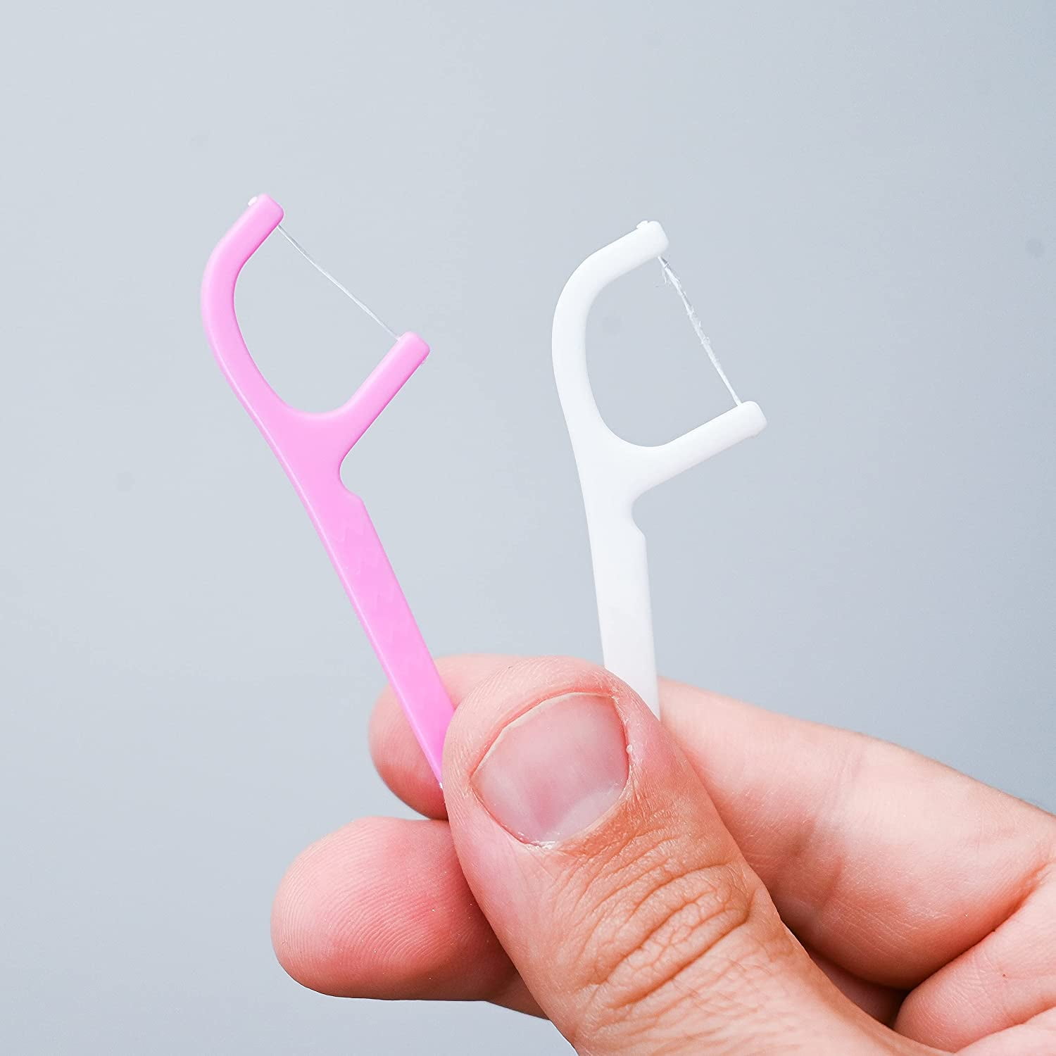 EcoQuality Dental Floss Picks Multicolored High Toughness Toothpick Sticks Perfect for Home, Family, Hotel, Travel and Everyday Use Brushpicks (10)