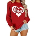 thumbnail image 2 of PNTUTB Valentines Sweatshirt for Women Love Heart Print Casual Oversized Crew Neck Long Sleeve Pullover Sweatshirts, 2 of 6