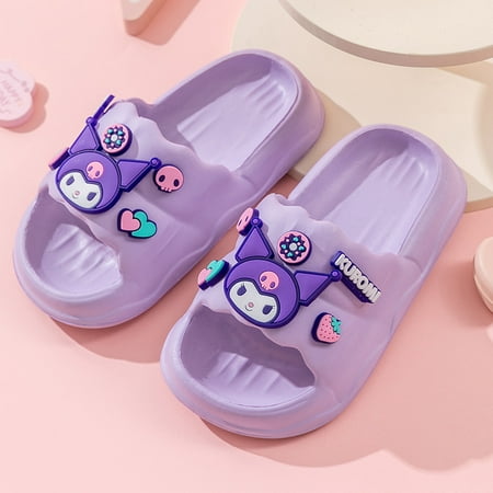 

Sanrio Children Bathrooms Slippers Kuromi My Melody Cartoon Kawaii Outdoor Beach Bathe Bathing Cute Anti-Slip Sandal Toys Girls