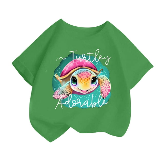 Tenue de Mode pour Tout-Petit T-Shirts à Manches Longues pour Fillette T-Shirts Mignons Imprimés Confortables à Col Rond T-Shirt à Manches Courtes d'Été Décontracté Ample Hauts T-Shirt