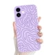 thumbnail image 1 of Funda de teléfono MZELQ para iPhone 16 Plus Silicone Wave Ripple Purple, 1 of 6