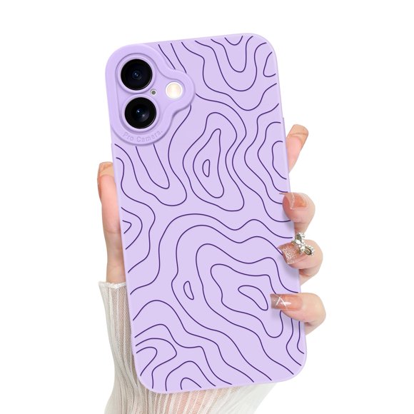 Funda de teléfono MZELQ para iPhone 16 Plus Silicone Wave Ripple