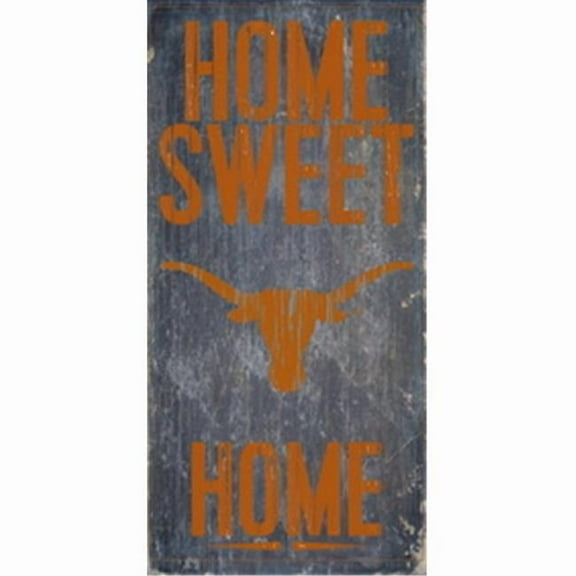 Texas Longhorns Wood Sign - Home Sweet Home 6"x12"