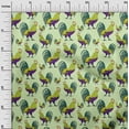 thumbnail image 3 of oneOone Cotton Poplin Green Fabric Birds Rooster Diy Clothing Quilting Fabric Print Fabric By Yard 42 Inch Wide, 3 of 4