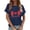 Navy, variant on Womens Graphic T Shirts Short Sleeve Crew Neck Printed Rugby Shirt for Women,Black,L