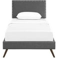 thumbnail image 5 of Modway Macie Twin Fabric Platform Bed with Round Splayed Legs in Gray, 5 of 5