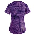thumbnail image 4 of EHTMSAK Scrub Top for Women Fashion 2023 Floral with Pocket Short Sleeve V-Neck Tops Working Uniform Cartoon Print Blouse Purple XL, 4 of 7