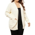thumbnail image 2 of DARING DIVA Women's Plus Lightweight Long Sleeve Open Front Sweater 4X Apricot, 2 of 6