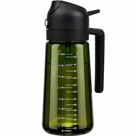 WellDeco Glass 15.8 oz 2-in-1 Light Blocking with Scale Leakproof Lid Oil & Vinegar Dispensing Bottle