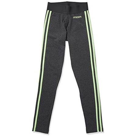 adidas Female Essentials 3-Stripes Tights, Dark Grey/Signal Green,S