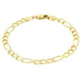 thumbnail image 2 of Nuragold 10K Real Yellow Gold Solid Figaro Link Chain Bracelet 7"-9" (2.25mm-9.5mm) Italian Jewelry for Men & Women, 2 of 22