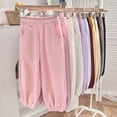 thumbnail image 4 of CPNG Kids Boys Girls Elastic Waist Joggers Cotton Wide Leg Lounge Pants Long Trousers with Pocket Solid Color Harem Pants Baggy Sweatpants Fall Winter Clothes, 4 of 4
