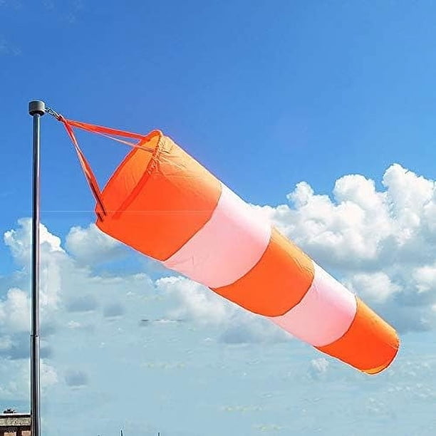 (80 cm) Manga de viento para aeropuerto - Bolsa para calcetines de medición del viento al aire libre con cinturones reflectantes Ojal Protección del medio ambiente de 30"