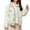 White, variant on Women’S Tweed Patchwork Short Parka Vintage Quilted Jacket Metal Button Elegant Winter Coat White L