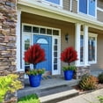 thumbnail image 4 of 17.7" Artificial Cypress Topiary with Spike, Faux Cedar Bush UV Resistant Outdoor Plants for Front Porch, Garden, Patio, Balcony Décor, B, Topiary, 4 of 5