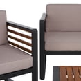 thumbnail image 5 of Safavieh Vesta 4-Piece Steel Outdoor Conversation Set, Black/Light Gray, 5 of 14