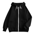 thumbnail image 6 of SYwaren Women's Casual Full Zip Hoodie Long Sleeve Loose Oversized Solid Color Hooded Sweatshirt Jacket with Pockets Trendy Stylish, 6 of 6