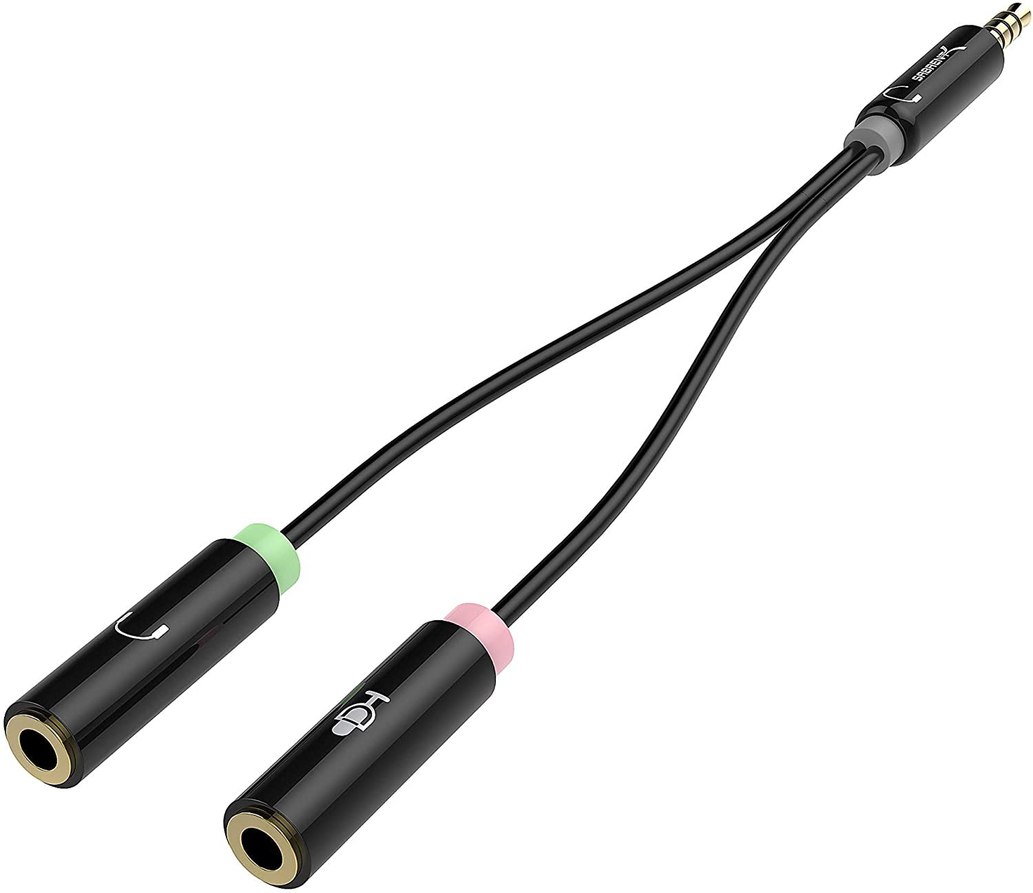 Sabrent 3.5mm Headset Splitter Adapter for headsets with Separate Headphone/Microphone Plugs (CB