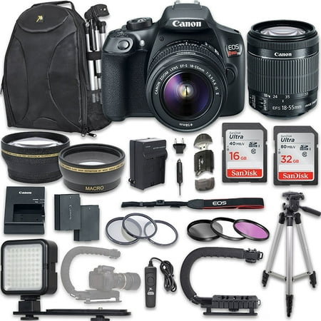 Canon EOS Rebel T6 DSLR Camera with Canon EF-S 18-55mm f/3.5-5.6 IS II Lens + NEW VIDEO BUNDLE KIT + EXTRA MEMORY