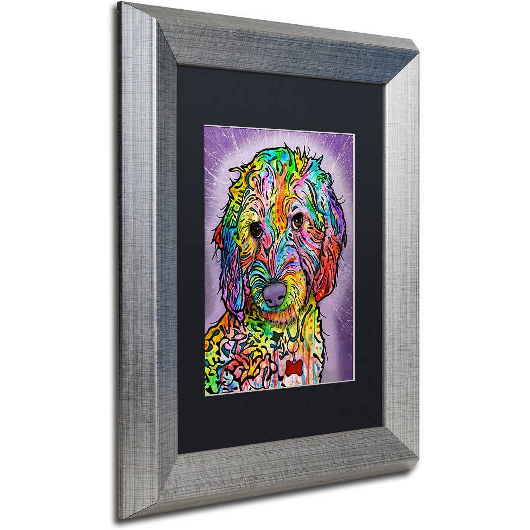 Trademark Fine Art "Sweet Poodle" Canvas Art by Dean Russo, Black Matte, Silver Frame