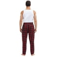 thumbnail image 5 of QPNGRP Mens Fleece Plaid Pajama Pants Bottoms with Pockets Cozy Sleepwear Lounge Wear Red M, 5 of 8