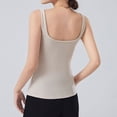 thumbnail image 6 of SwiftWear Women's Square Neck Tank Tops Built-in Bra Summer Lightweight Sleeveless Casual Sleepwear Knit Layering Tank Top​, Beige, 6 of 8