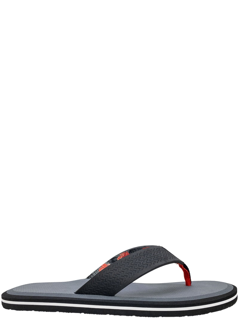Men\'s Gray Black Flip Flop Sandals Subtle Red Accent NEW Sz 13/14 Flip Flop Gray Rubber Sandals for Men for sale | eBay main image 4