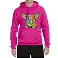 thumbnail image 3 of Dean Russo The Pig Animal Lover Unisex Graphic Hoodie Sweatshirt, Fuschia, 3X-Large, 3 of 6